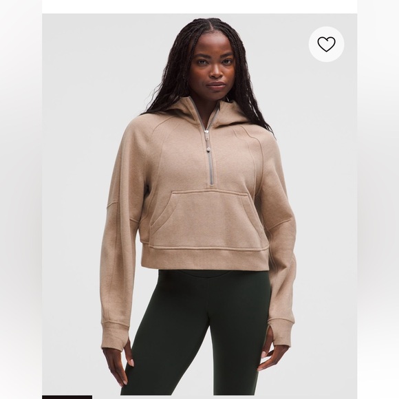 Scuba Half Zip Cream Hoodie - Picture 1 of 4
